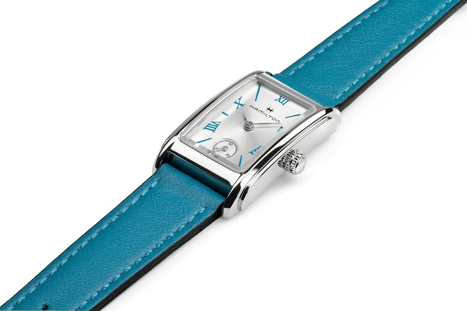 imageHamilton American Classic Ardmore Quartz Womens Watch 19mm x 27mm Stainless Steel Case Swiss Made Silver Dial Analog Wrist Watch for Women 30m Waterproof Mineral Crystal Cow Leather Strap