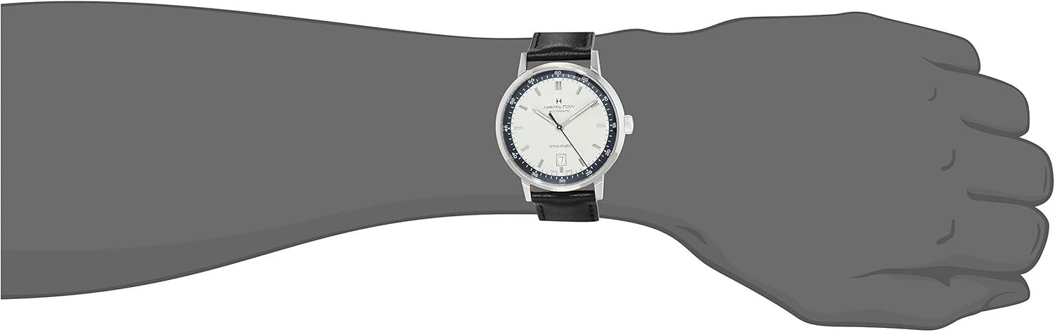 imageHamilton American Classic Automatic Mens Watch 40mm Stainless Steel Case Swiss Made Beige Dial Analog Wrist Watch for Men 50m Waterproof Sapphire Crystal 3Hand Movement Cow Leather Strap