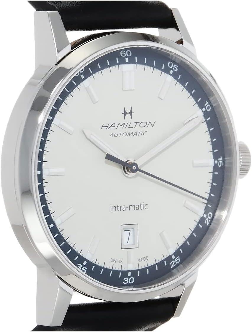 imageHamilton American Classic Automatic Mens Watch 40mm Stainless Steel Case Swiss Made Beige Dial Analog Wrist Watch for Men 50m Waterproof Sapphire Crystal 3Hand Movement Cow Leather Strap