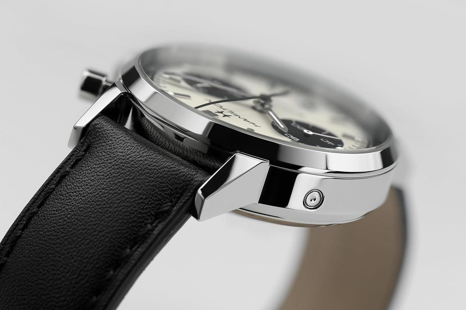 imageHamilton American Classic Automatic Mens Watch 40mm Stainless Steel Case Swiss Made White Dial Analog Wrist Watch for Men 100m Waterproof Sapphire Crystal Cow Leather Strap