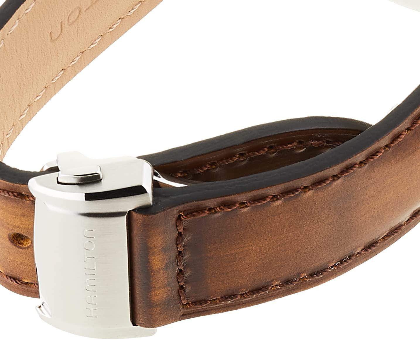imageHamilton American Classic Automatic Mens Watch 42mm Stainless Steel Case Swiss Made Brown Dial Analog Wrist Watch for Men 50m Waterproof Sapphire Crystal 3Hand Movement Calf Leather Strap
