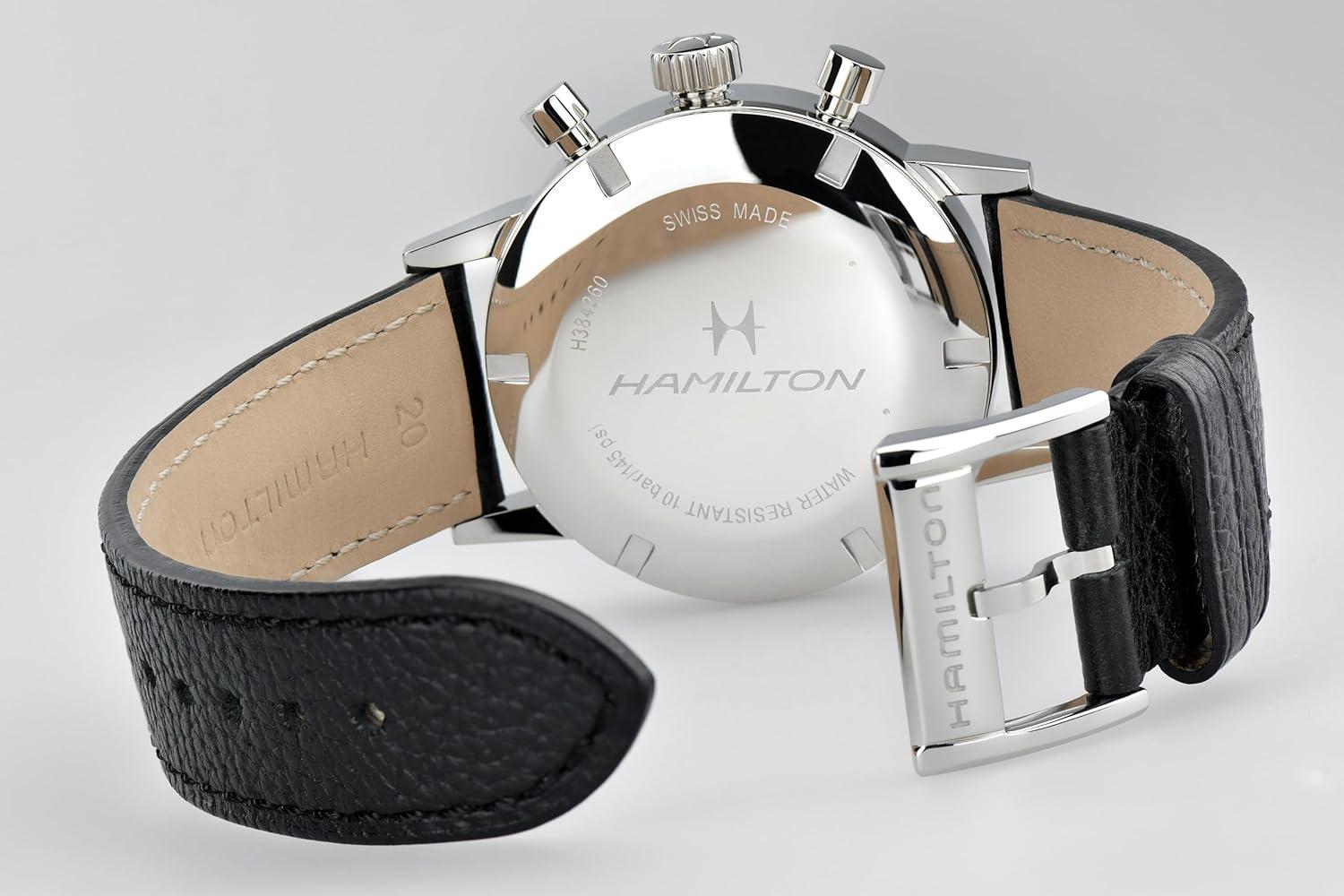 imageHamilton American Classic IntraMatic Mechanical Mens Watch 40mm Stainless Steel Case Swiss Made White Dial Analog Wrist Watch for Men 100m Waterproof Sapphire Crystal Strap