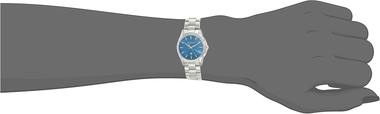 imageHamilton Jazzmaster Automatic Womens Watch 34mm Stainless Steel Case Swiss Made Blue Dial Analog Wrist Watch for Women 50m Waterproof Sapphire Crystal Stainless Steel Strap