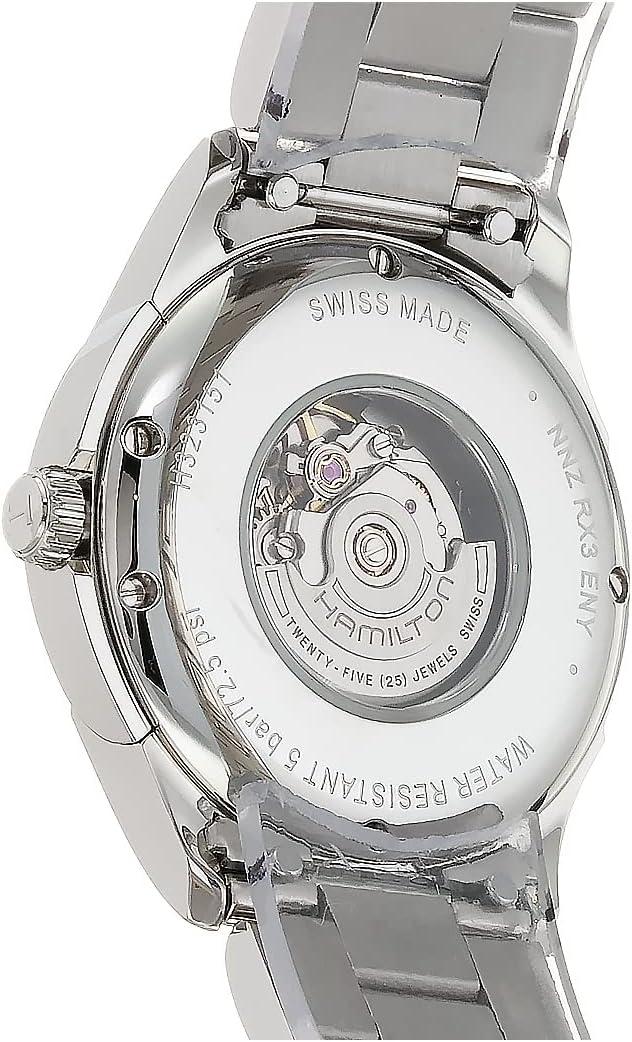 imageHamilton Jazzmaster Automatic Womens Watch 34mm Stainless Steel Case Swiss Made Blue Dial Analog Wrist Watch for Women 50m Waterproof Sapphire Crystal Stainless Steel Strap