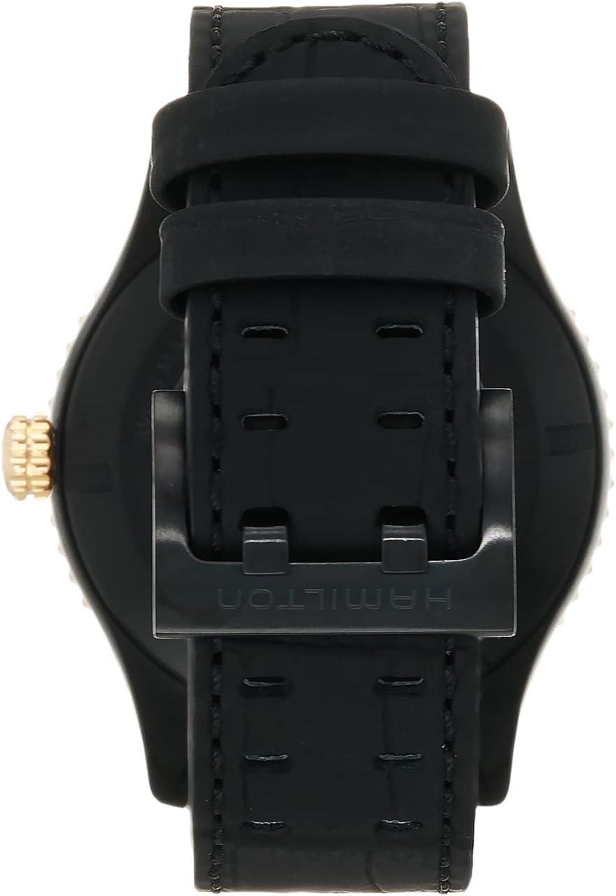 imageHamilton Khaki Aviation Automatic Mens Watch 42mm Stainless Steel Case Swiss Made Black Dial Analog Wrist Watch for Men 100m Waterproof Sapphire Crystal 3Hand Movement Cow Leather Strap