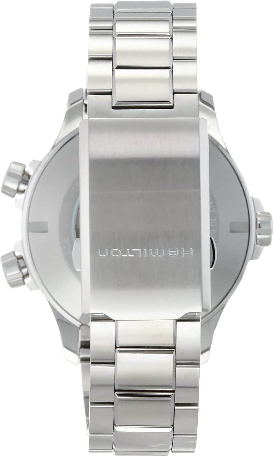imageHamilton Khaki Aviation Automatic Mens Watch 45mm Stainless Steel Case Swiss Made Blue Dial Analog Wrist Watch for Men 100m Waterproof Sapphire Crystal 3Hand Movement Stainless Steel Strap