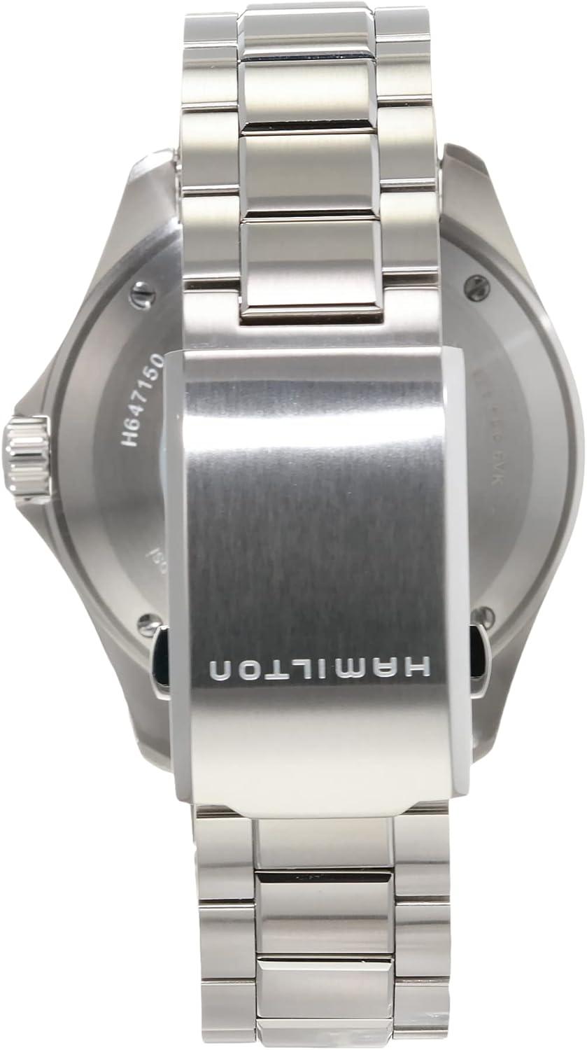 imageHamilton Khaki Aviation Automatic Mens Watch 46mm Stainless Steel Case Swiss Made Black Dial Analog Wrist Watch for Men 200m Waterproof Sapphire Crystal 3Hand Movement Stainless Steel Strap
