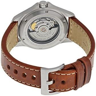 imageHamilton Khaki Field King Automatic Mens Watch 40mm Stainless Steel Case Swiss Made Black Dial Analog Wrist Watch for Men 50m Waterproof Sapphire Crystal Cow Leather Strap