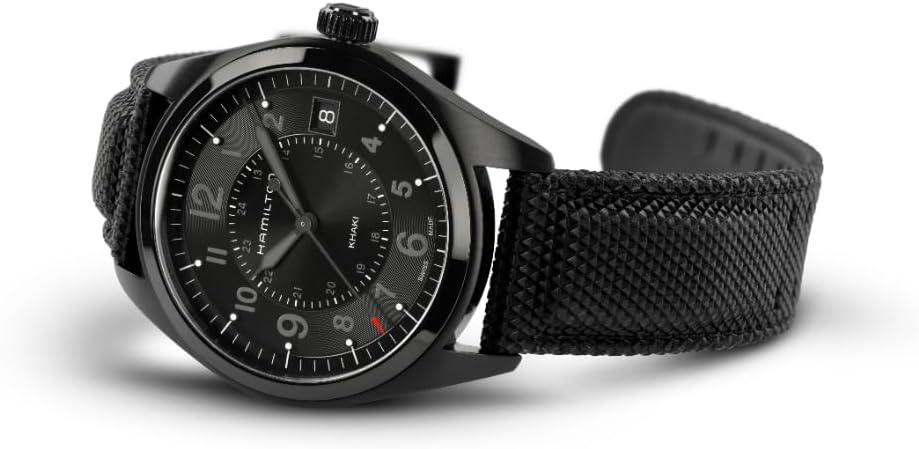 imageHamilton Khaki Field Quartz Mens Watch 40mm Stainless Steel Case Swiss Made Black Dial Analog Wrist Watch for Men 50m Waterproof Sapphire Crystal