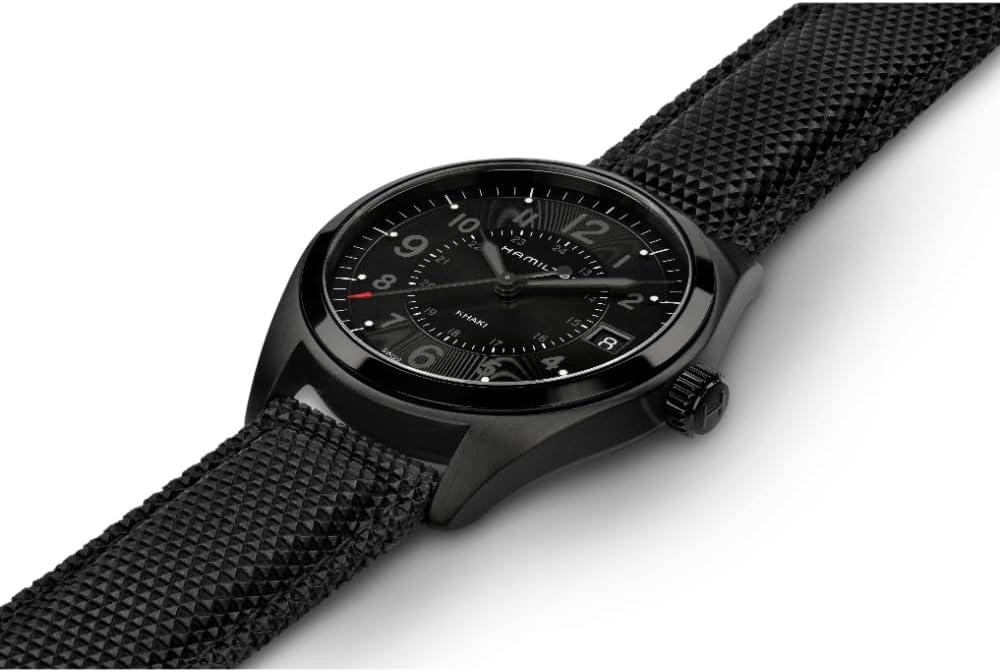 imageHamilton Khaki Field Quartz Mens Watch 40mm Stainless Steel Case Swiss Made Black Dial Analog Wrist Watch for Men 50m Waterproof Sapphire Crystal