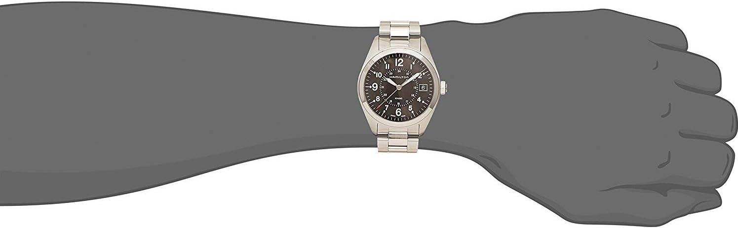 imageHamilton Khaki Field Quartz Mens Watch 40mm Stainless Steel Case Swiss Made Black Dial Analog Wrist Watch for Men 50m Waterproof Sapphire Crystal Stainless Steel Strap