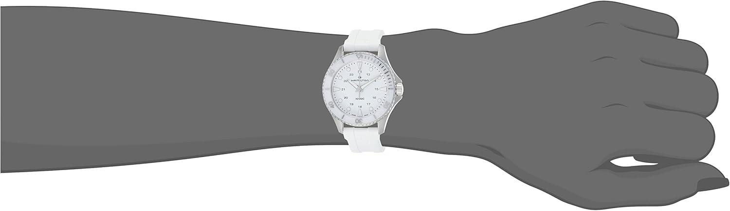 imageHamilton Khaki Navy Scuba Quartz Womens Watch 37mm Stainless Steel Case Swiss Made White Dial Analog Wrist Watch for Women 100m Waterproof Sapphire Crystal Rubber Strap