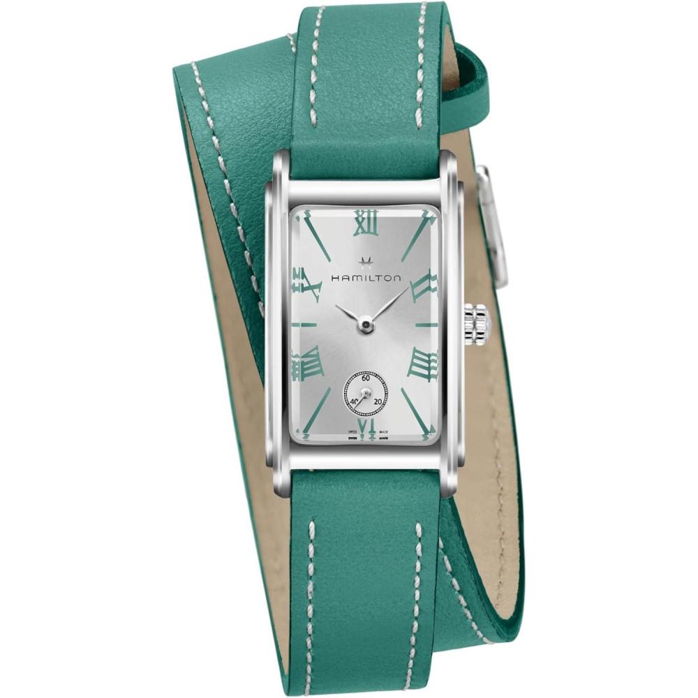 imageHamilton American Classic Ardmore Quartz Mens Watch 19mm x 27mm Stainless Steel Case Swiss Made Silver Dial Analog Wrist Watch for Men 30m Waterproof Mineral Crystal Cow Leather Strap