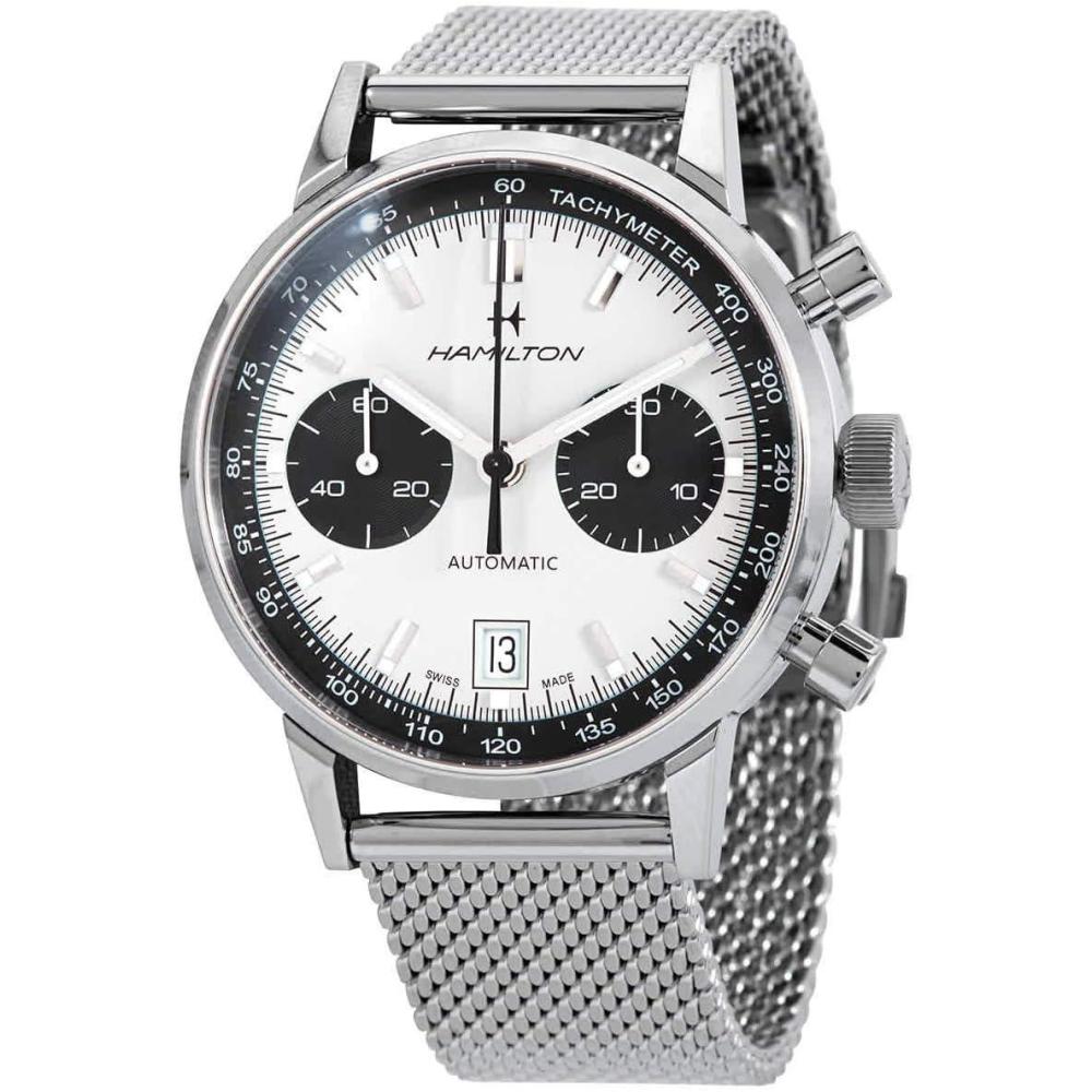 imageHamilton American Classic Automatic Mens Watch 40mm Stainless Steel Case Swiss Made White Dial Analog Wrist Watch for Men 100m Waterproof Sapphire Crystal Stainless Steel Strap