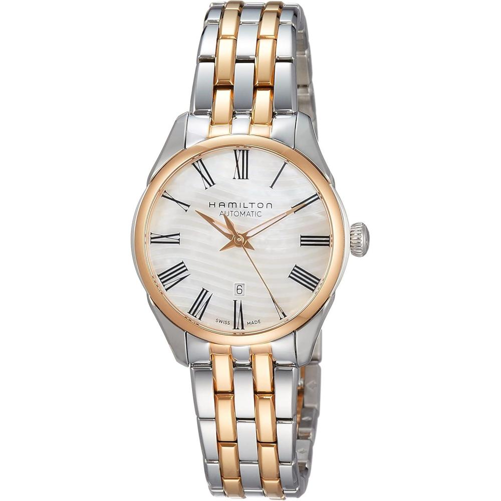 imageHamilton Jazzmaster Automatic Womens Watch 30mm Stainless Steel Case Swiss Made Mother of Pearl Dial Analog Wrist Watch for Women 50m Waterproof Sapphire Crystal Stainless Steel Strap