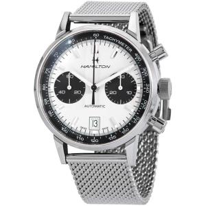 Hamilton American Classic Automatic Men’s Watch, 40mm Stainless Steel Case, Swiss Made, White Dial Analog Wrist Watch for Men, 100m Waterproof, Sapphire Crystal, Stainless Steel Strap