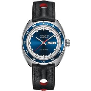 Hamilton American Classic Automatic Men’s Watch, 42mm Stainless Steel Case, Swiss Made, Blue Dial Analog Wrist Watch for Men, 50m Waterproof, Sapphire Crystal, 3-Hand Movement, Cow Leather Strap