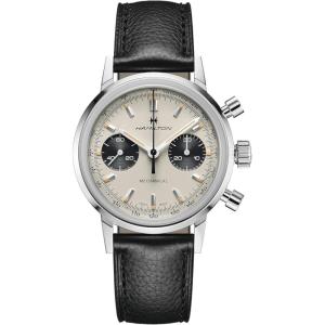 Hamilton American Classic Intra-Matic Mechanical Men’s Watch, 40mm Stainless Steel Case, Swiss Made, White Dial Analog Wrist Watch for Men, 100m Waterproof, Sapphire Crystal, Strap
