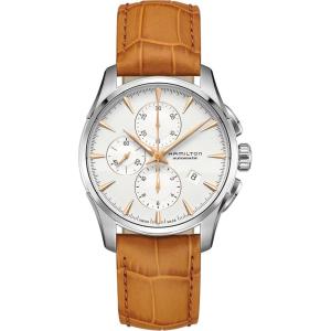 Hamilton Jazzmaster Automatic Men’s Watch, 42mm Stainless Steel Case, Swiss Made, White Dial Analog Wrist Watch for Men, 100m Waterproof, Sapphire Crystal, Calf Leather Strap
