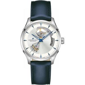 Hamilton Jazzmaster Open Heart Automatic Men’s Watch, 40mm Stainless Steel Case, Swiss Made, Silver Dial Analog Wrist Watch, 50m Waterproof, Sapphire Crystal, 3-Hand Movement, Cow Leather Strap