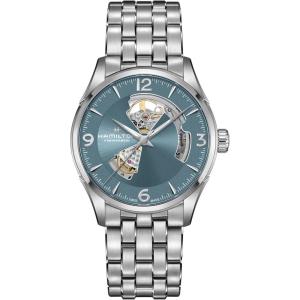 Hamilton Jazzmaster Open Heart Automatic Men’s Watch, 42mm Stainless Steel Case, Swiss Made, Blue Dial Analog Wrist Watch, 50m Waterproof, Sapphire Crystal, 3-Hand Movement, Stainless Steel Strap