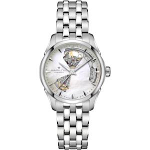 Hamilton Jazzmaster Open Heart Automatic Women’s Watch, 36mm Stainless Steel Case, Swiss Made, Mother of Pearl Dial Analog Wrist Watch, 50m Waterproof, Sapphire Crystal, Stainless Steel Strap