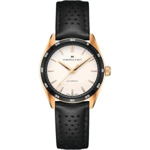 Hamilton Jazzmaster Performer Automatic Men’s Watch, 38mm Stainless Steel Case, Swiss Made, White Dial Analog Wrist Watch, 100m Waterproof, Sapphire Crystal, 3-Hand Movement, Calf Leather Strap