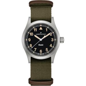 Hamilton Khaki Field Khaki Quartz Men’s Watch, 38mm Stainless Steel Case, Swiss Made, Black Dial Analog Wrist Watch for Men, 50m Waterproof, Sapphire Crystal, Textile Strap