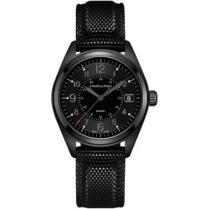 Hamilton Khaki Field Quartz Men’s Watch, 40mm Stainless Steel Case, Swiss Made, Black Dial Analog Wrist Watch for Men, 50m Waterproof, Sapphire Crystal