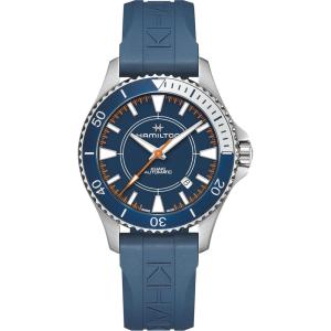 Hamilton Khaki Navy Automatic Men’s Watch, 40mm Stainless Steel Case, Swiss Made, Blue Dial Analog Wrist Watch for Men, 100m Waterproof, Sapphire Crystal, 3-Hand Movement, Rubber Strap