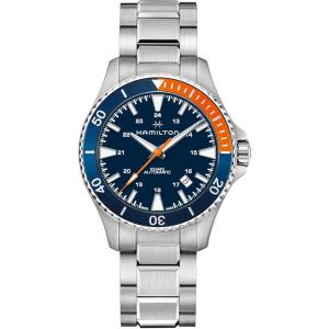 Hamilton Khaki Navy Automatic Men’s Watch, 40mm Stainless Steel Case, Swiss Made, Blue Dial Analog Wrist Watch for Men, 100m Waterproof, Sapphire Crystal, 3-Hand Movement, Stainless Steel Strap