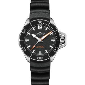 Hamilton Khaki Navy Automatic Men’s Watch, 41mm Stainless Steel Case, Swiss Made, Black Dial Analog Wrist Watch for Men, 300m Waterproof, Sapphire Crystal, 3-Hand Movement, Rubber Strap