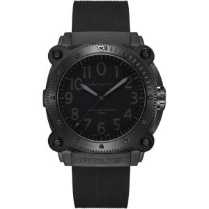 Hamilton Khaki Navy Automatic Men’s Watch, 46mm Titanium Case, Swiss Made, Black Dial Analog Wrist Watch for Men, 1000m Waterproof, Sapphire Crystal, 3-Hand Movement, Strap