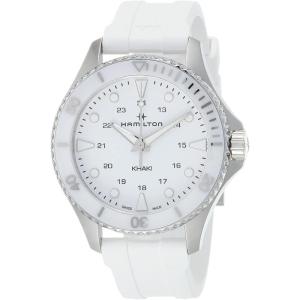 Hamilton Khaki Navy Scuba Quartz Women’s Watch, 37mm Stainless Steel Case, Swiss Made, White Dial Analog Wrist Watch for Women, 100m Waterproof, Sapphire Crystal, Rubber Strap