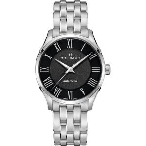 Hamilton Jazzmaster Automatic Men’s Watch, 40mm Stainless Steel Case, Swiss Made, Black Dial Analog Wrist Watch for Men, 50m Waterproof, Sapphire Crystal, 3-Hand Movement, Strap