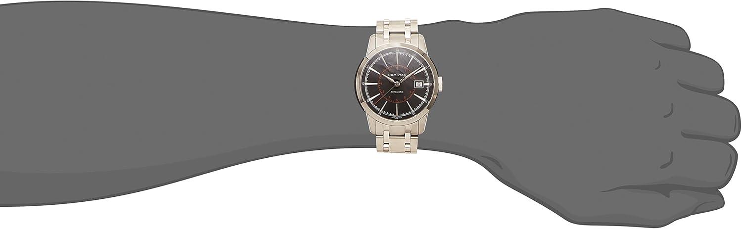 imageHamilton American Classic Automatic Mens Watch 40mm Stainless Steel Case Swiss Made Black Dial Analog Watch for Men 50m Waterproof Sapphire Crystal 3Hand Movement Stainless Steel Strap