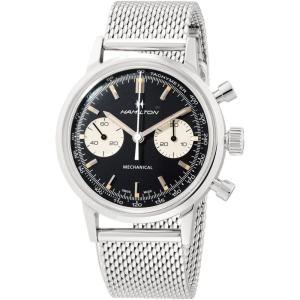 Hamilton American Classic Intra-Matic Mechanical Men’s Watch, 40mm Stainless Steel Case, Swiss Made, Black Dial Analog Wrist Watch for Men, 100m Waterproof, Sapphire Crystal, Stainless Steel Strap