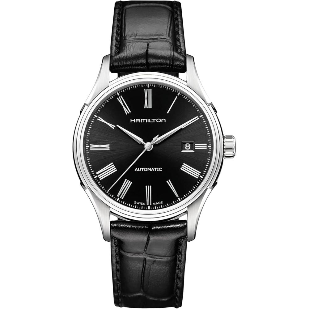 imageHamilton American Classic Automatic Mens Watch 40mm Stainless Steel Case Swiss Made Black Dial Analog Wrist Watch for Men 50m Waterproof Sapphire Crystal 3Hand Movement Calf Leather Strap