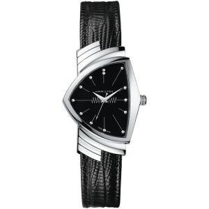 Hamilton Ventura Swiss Quartz Men’s Watch, 32mm x 50mm Stainless Steel Case, Swiss Made, Black Dial Analog Wrist Watch for Men, 50m Waterproof, Mineral Crystal