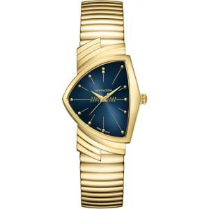 Hamilton Ventura Quartz Men’s Watch, 32mm x 50mm Stainless Steel Case, Swiss Made, Blue Dial Analog Wrist Watch for Men, 50m Waterproof, Mineral Crystal, Stainless Steel Strap