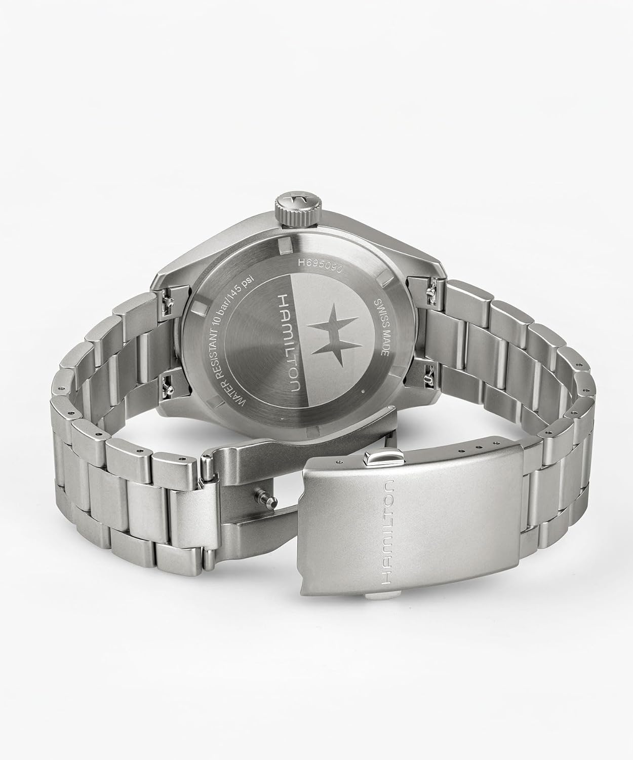 imageHamilton Khaki Field Mechanical Mens Watch 40mm Stainless Steel Case Swiss made White Dial Analog Wrist Watch for Mens 100 Meters Water resitance Sapphire Crystal 3Hand Movement Stainless Steel Bracelet
