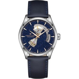Hamilton Jazzmaster Automatic Mens Watch, 42 Stainless Steel Case, Swiss Made, Blue Dial Analog Wrist Watch for Mens, 50 Meters Water resitance, Sapphire Crystal, 3-Hand Movement, Leather Strap