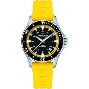 Hamilton Khaki Navy Scuba Automatic Men’s Watch, 40mm Stainless Steel Case, Swiss Made, Black Dial Analog Wrist Watch for Men, 100m Waterproof, Sapphire Crystal, 3-Hand Movement, Rubber Strap
